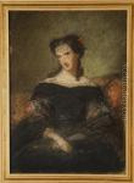 Retrato De La Emperatriz Eugenia De Montijo. Oil Painting by Eugene Louis Lami