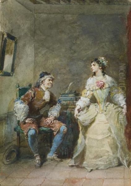 L'avare, D'apres Moliere Oil Painting by Eugene Louis Lami