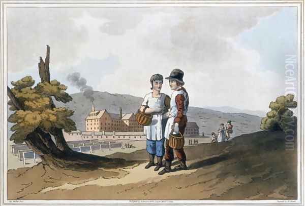 Factory Children, from The Costume of Yorkshire engraved by Robert Havell (1769-1832) 1814 Oil Painting by George Walker