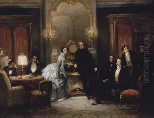 Elegant Gathering At The Salon Of The Countess Samoiloff by Eugene Louis Lami