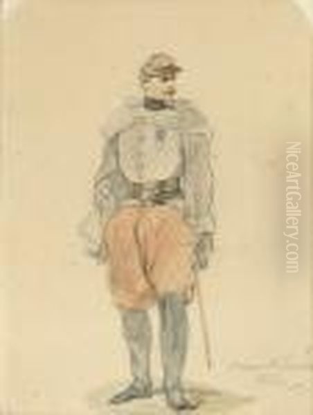 Franzosischer Soldat Aus Der Zeit Des Krimkriegs Oil Painting by Eugene Louis Lami