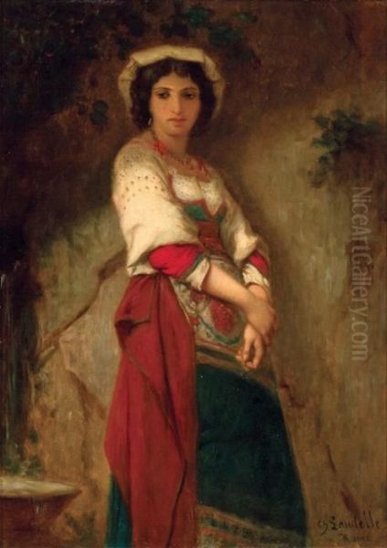 Portrait Of A Woman Oil Painting by Charles Zacharie Landelle