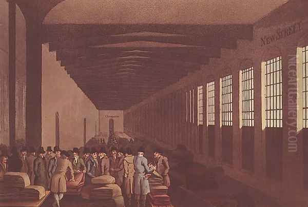 Cloth Hall, New Street, London, engraved by Robert Havell, pub. by Robinson & Son, Leeds, 1814 Oil Painting by George Walker