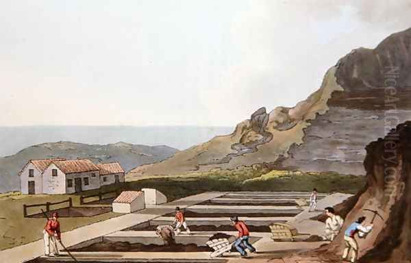 Alum Works, from Costume of Yorkshire engraved by Robert Havell (1769-1832) 1814 Oil Painting by George Walker