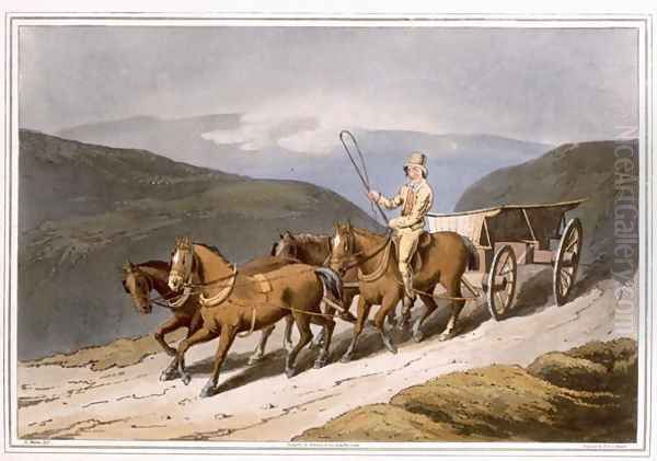 The East Riding or Wolds Wagon, engraved by Robert Havell the Elder, published 1814 by Robinson and Son, Leeds Oil Painting by George Walker