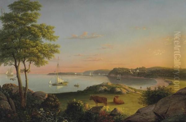 Gloucester, Stage Fort Beach Oil Painting by Fitz Hugh Lane