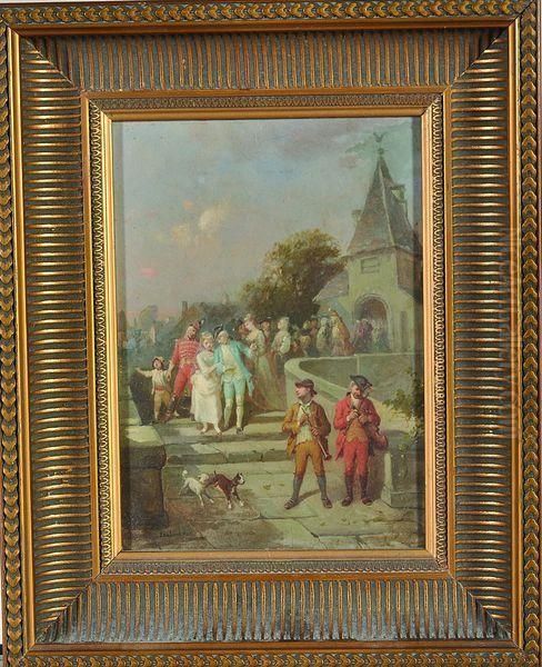 sortie De La Messe De Mariage Oil Painting by Francois Louis Lanfant de Metz