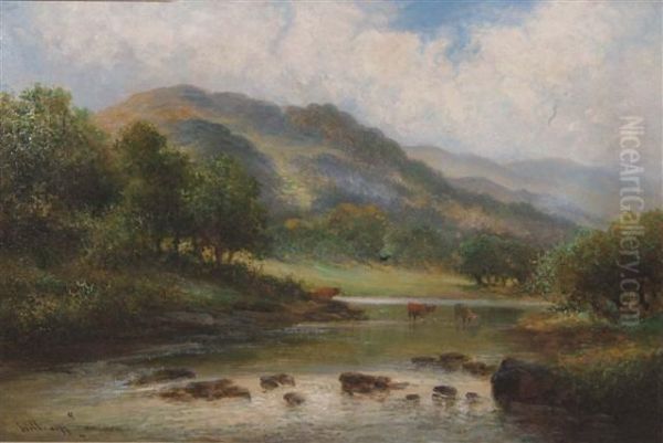 River Landscape Oil Painting by William Langley