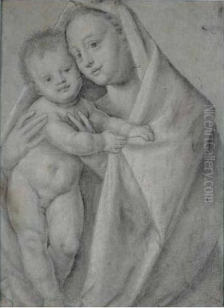 Madonna Con Bambino Oil Painting by Bernardino Lanino