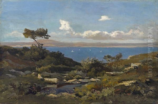  Paysage Mediterranee  Oil Painting by Emmanuel Lansyer