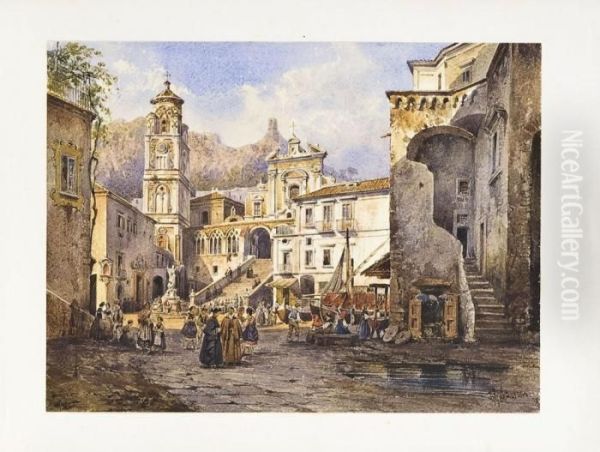 Amalfi Oil Painting by Giovanni Giordano Lanza