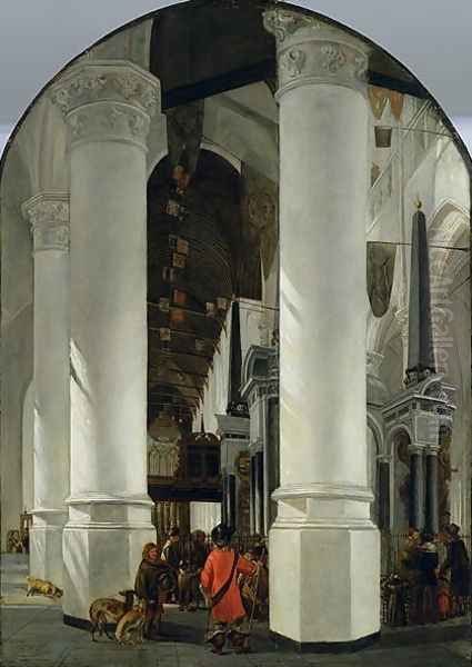 Interior view of the New Church in Delft Oil Painting by Emanuel de Witte