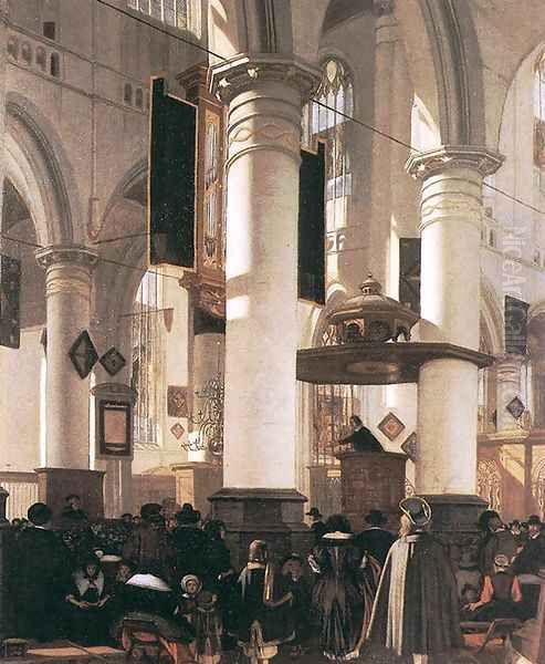 Interior of a Church c. 1660 Oil Painting by Emanuel de Witte