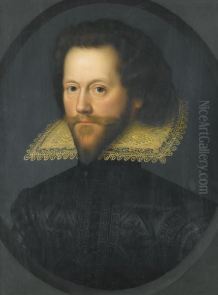 Portrait Of Grey Brydges, 5th Baron Chandos (1578/9-1621) Oil Painting by William Larkin