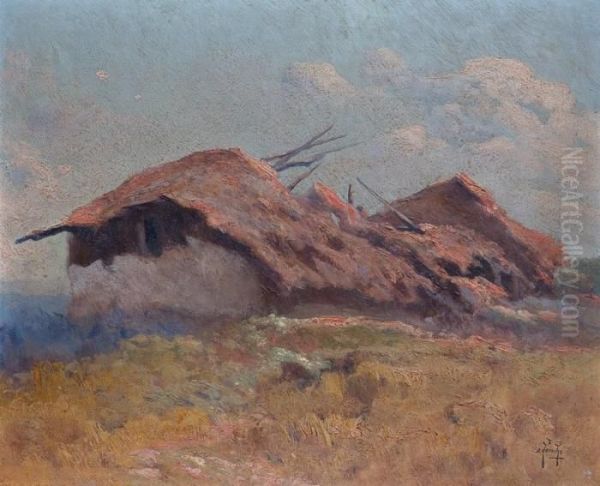 Rancho Oil Painting by Ernesto Laroche