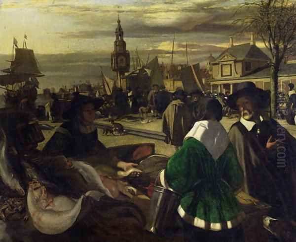 Market in the Hague, c.1660 Oil Painting by Emanuel de Witte