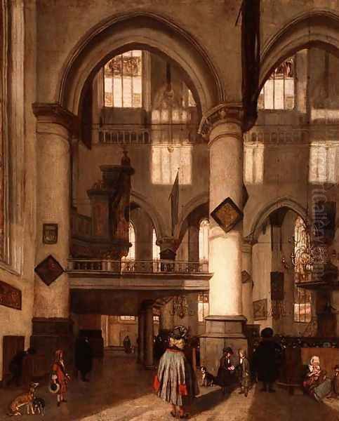 Interior of the Oude Kerk, Amsterdam Oil Painting by Emanuel de Witte