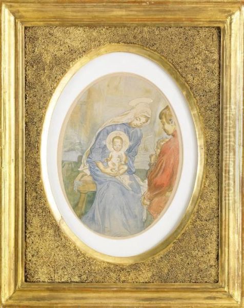 Jungfru Maria Med Jesusbarnet / Madonna Oil Painting by Carl Larsson