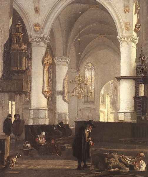 Interior of the Oude Kerk at Amsterdam from the North Aisle to the East Oil Painting by Emanuel de Witte