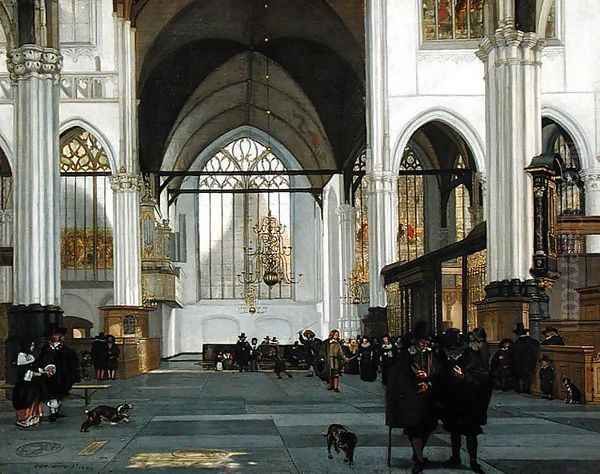 Interior of the Oude Kerk, Amsterdam, 1659 Oil Painting by Emanuel de Witte