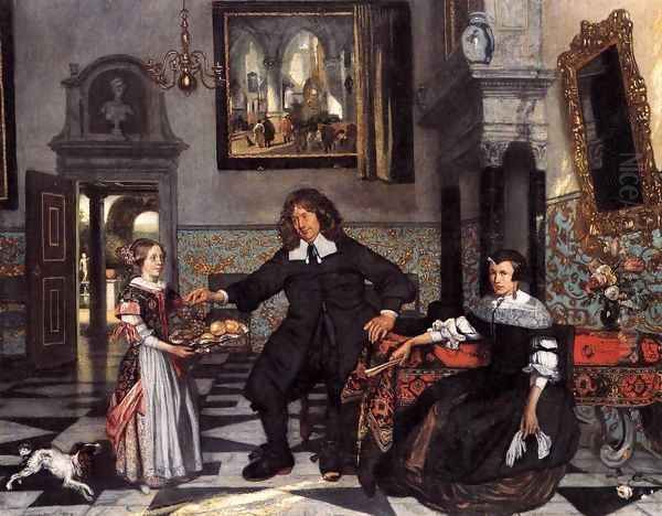 Portrait of a Family in an Interior Oil Painting by Emanuel de Witte