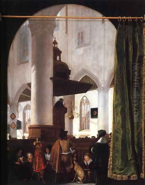 A Sermon in the Oude Kerk, Delft by Emanuel de Witte