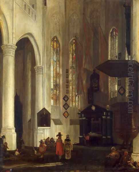 Old Church in Delft Oil Painting by Emanuel de Witte