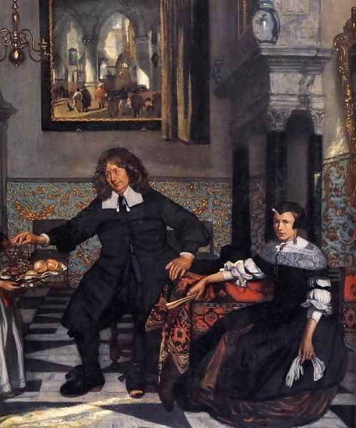 Portrait of a Family in an Interior (detail) Oil Painting by Emanuel de Witte