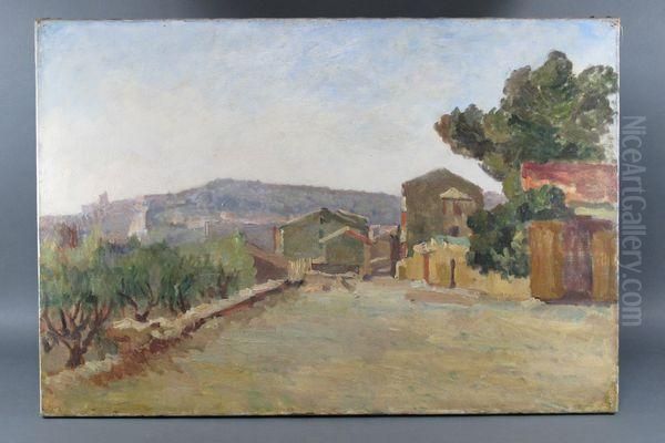 < Paysage Provencal >. Oil Painting by Louis Alphonse Abel Lauvray