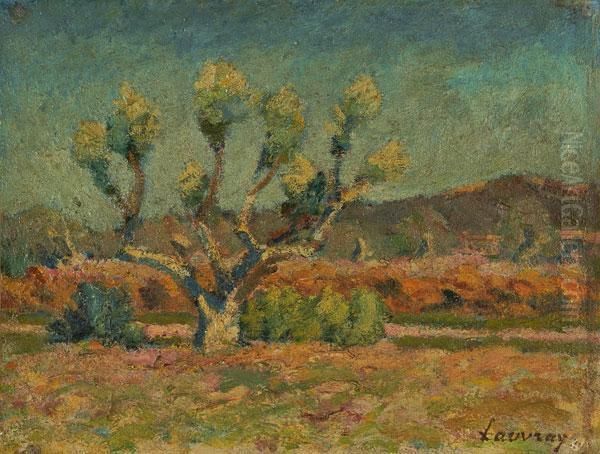 Paysage Avec Arbre Oil Painting by Louis Alphonse Abel Lauvray