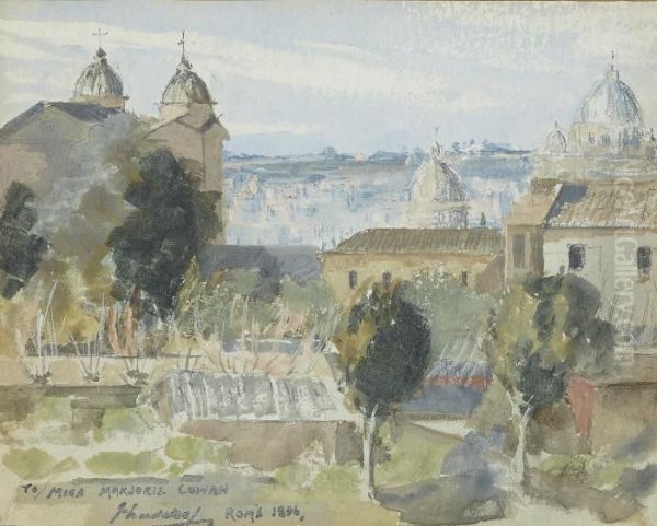 Rome From The Roof-tops Oil Painting by John Lavery