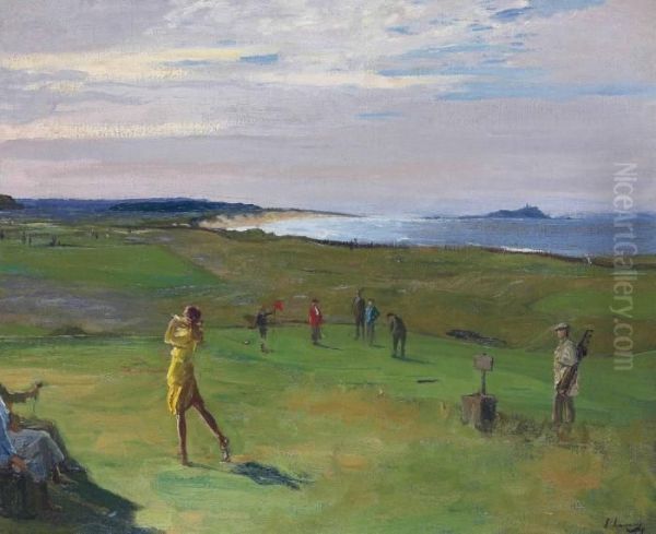 The Golf Course, North Berwick Oil Painting by John Lavery