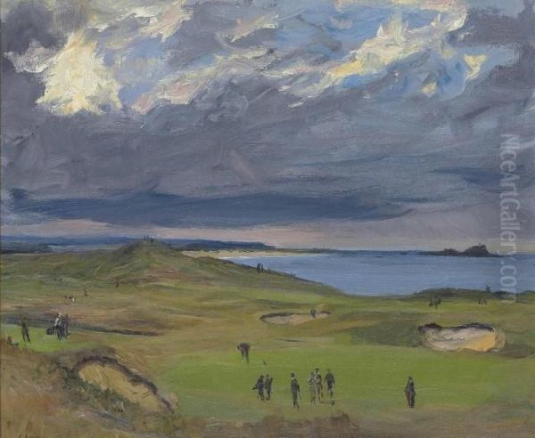 The Golf Links, North Berwick Oil Painting by John Lavery