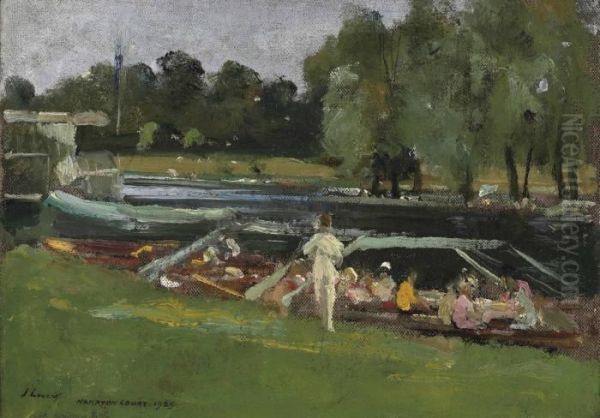 Boating At Remenham Oil Painting by John Lavery