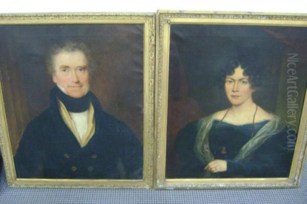 Pair Portraits, Joseph Hampton & Rynes Hampton Oil Painting by Sir Thomas Lawrence