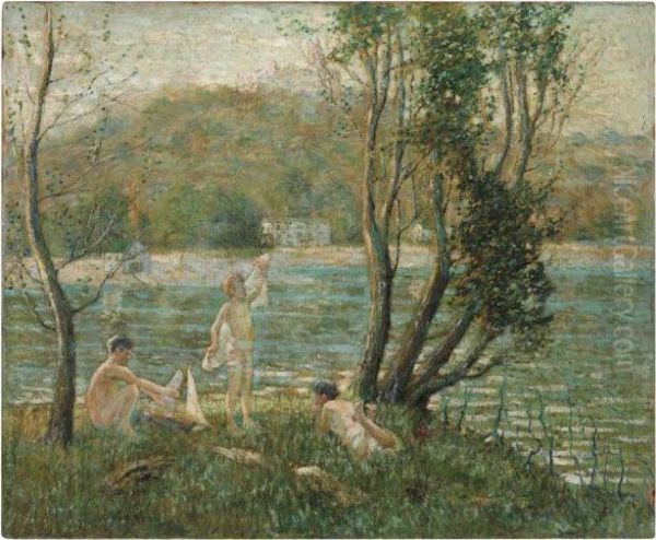 Bathers Oil Painting by Ernest Lawson