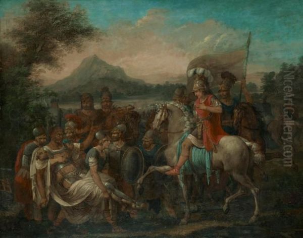 Alexander Den Store Och Kung Porus Oil Painting by Charles Lebrun