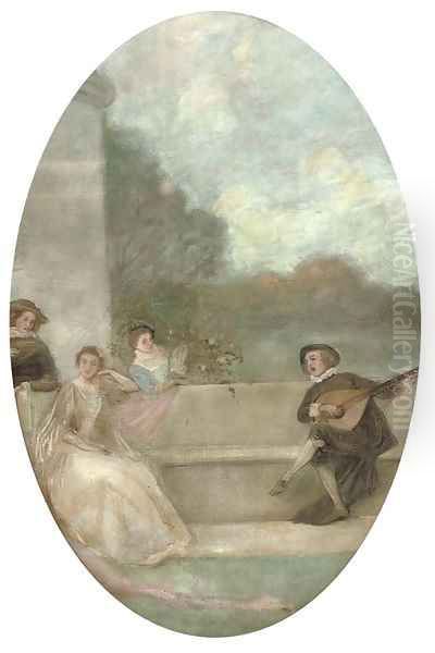 A fte champtre Oil Painting by Watteau, Jean Antoine