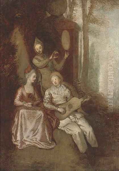 A fete galante Oil Painting by Watteau, Jean Antoine