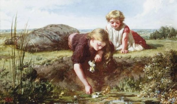 Picking Lilies Oil Painting by Henry Le Jeune