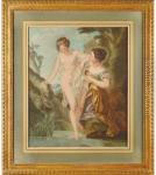 La Baigneuse Oil Painting by Francois Lemoine (see Lemoyne)