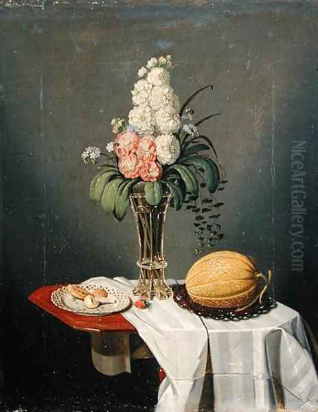 Still Life, 1843 Oil Painting by Valentin Wassner