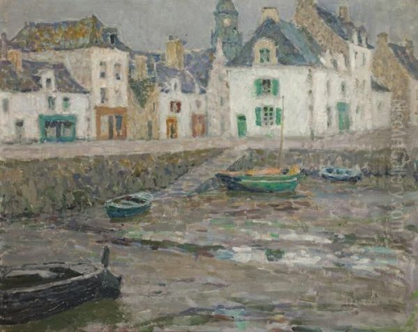 Les Maisons Des Marins, Le Croisic Oil Painting by Henri Eugene Augustin Le Sidaner