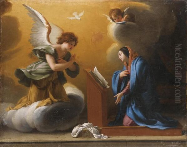 The Annunciation Oil Painting by Eustache Le Sueur