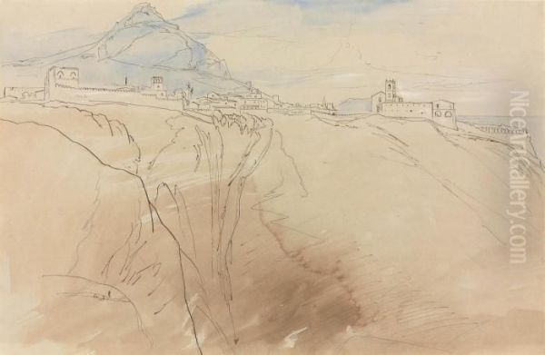 Taormina, Sicily Oil Painting by Edward Lear