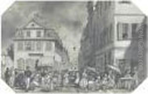 The Market Square, Coblenz, Germany Oil Painting by Edward Lear