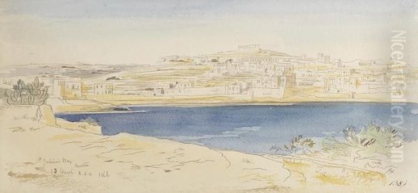 St.julian's Bay, Malta Oil Painting by Edward Lear