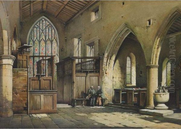 The Chapel, Haddon Hall, Derbyshire Oil Painting by Noel Harry Leaver