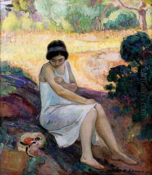 Jeune Femme Au Jardin Oil Painting by Henri Lebasque