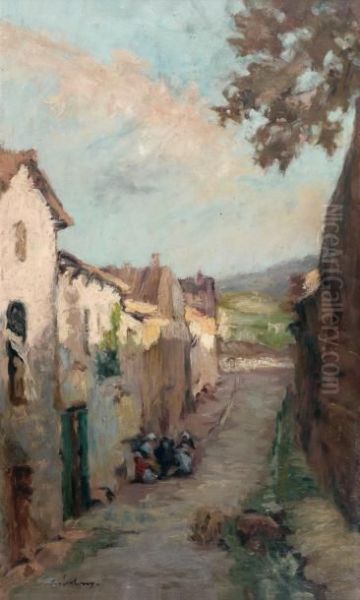 Rue Animee Oil Painting by Albert Lebourg